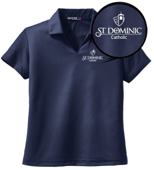 Sport-Tek® Ladies Dri-Mesh® V-Neck Polo Logo 2 - Image 3