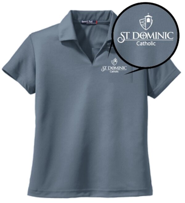 Sport-Tek® Ladies Dri-Mesh® V-Neck Polo Logo 2 - Image 2